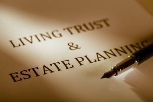 Fountain Pen Lying on the “Living Trust and Estate Planning” –